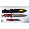 Image 1 : 2 MATRIX FIXED BLADE KNIVES - 13" & 8" IN SHEATH