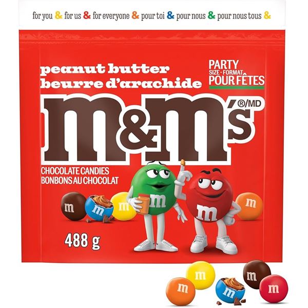 NEW 2 X 488G M&MS PEANUT BUTTER PARTY SIZE