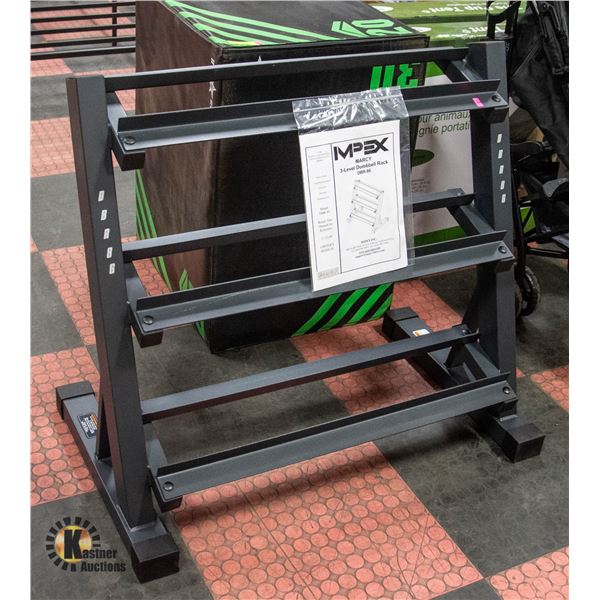 NEWLY ASSEMBLED MPEX MARCY 3 LEVEL DUMBBELL RACK