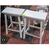 Image 1 : NEWLY ASSEMBLED PAIR OF WHITE BACKLESS STOOLS