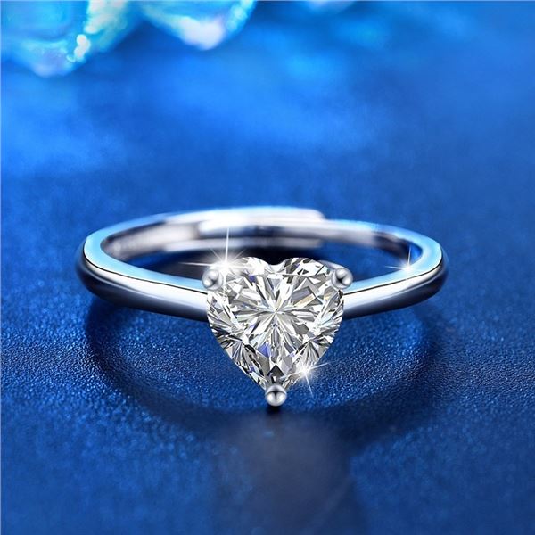 1 CT GRA CERTIFIED HEART SHAPED SZ 7 925 SILVER