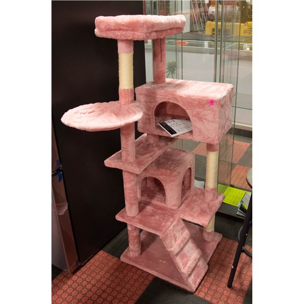 NEW ASSEMBLED PINK CAT HOUSE