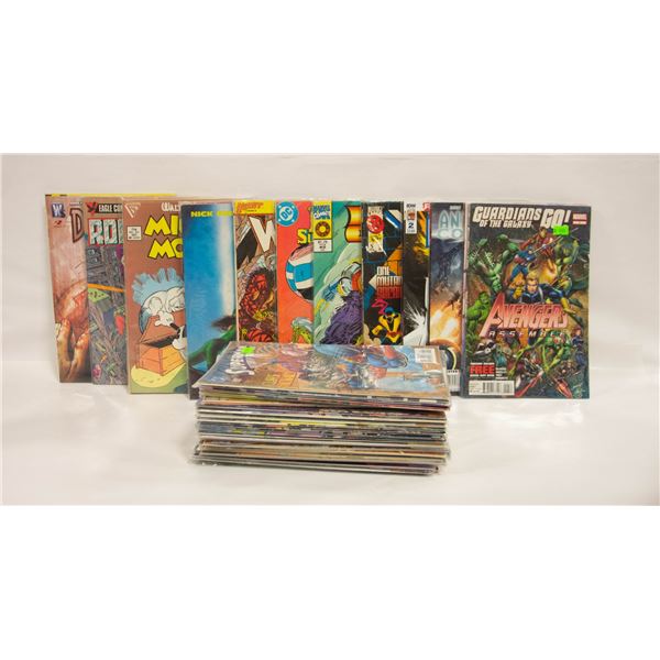 BOX OF ASSORTED VINTAGE COMICS APPROX 80