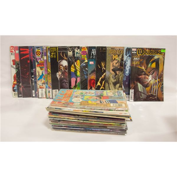 BOX OF ASSORTED VINTAGE COMICS APPROX 80