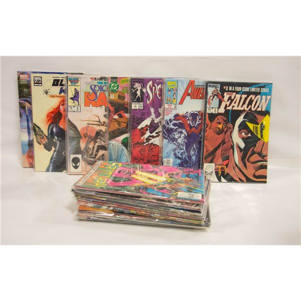 BOX OF ASSORTED VINTAGE COMICS APPROX 80