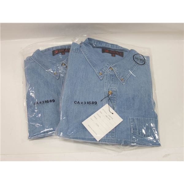 NEW MEN'S SHIRTS 2 DENIM SIZE 2XL
