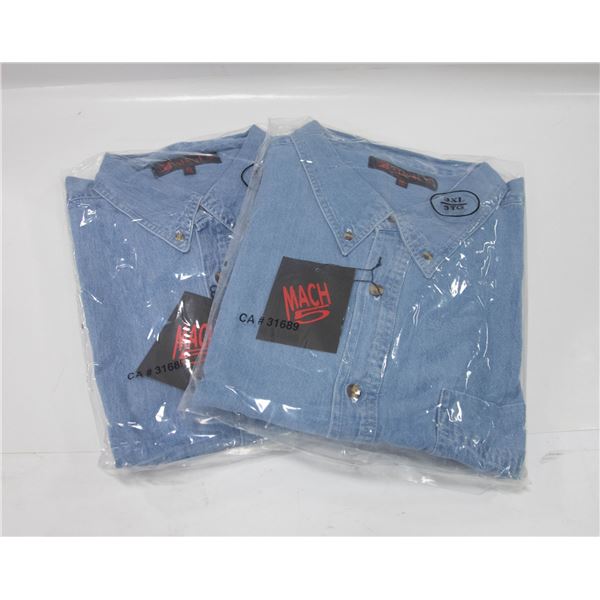 NEW MEN'S SHIRTS 2 DENIM SIZE 3XL