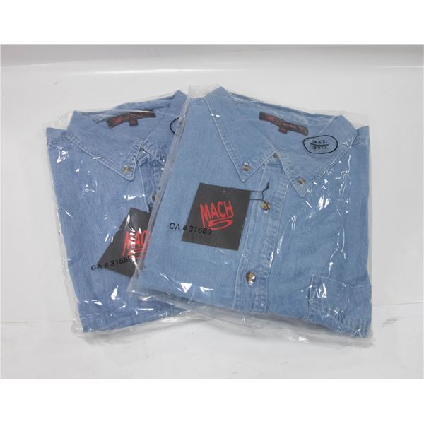 NEW MEN'S SHIRTS 2 DENIM SIZE 3XL