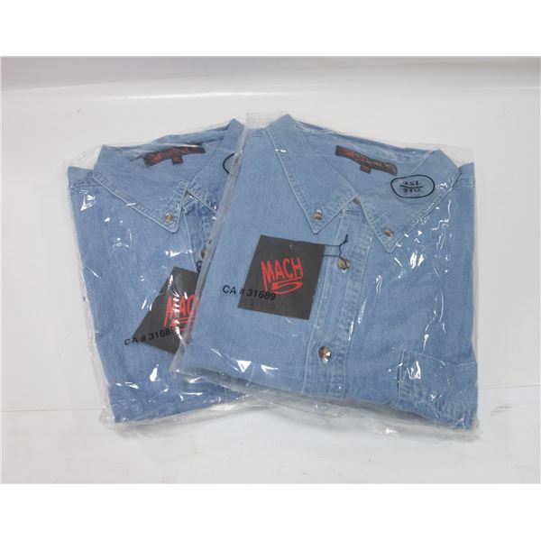 NEW MEN'S SHIRTS 2 DENIM SIZE 3XL