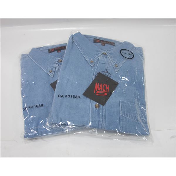 NEW MEN'S SHIRTS 2 DENIM SIZE 2XL
