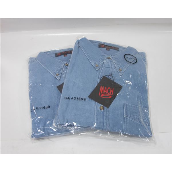 NEW MEN'S SHIRTS 2 DENIM SIZE 2XL