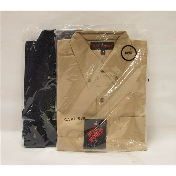 NEW MEN'S SHIRTS 1 NAVY 1TAN SIZE M
