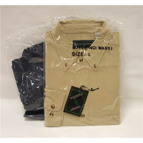 NEW MEN'S SHIRTS 1 NAVY 1TAN SIZE L