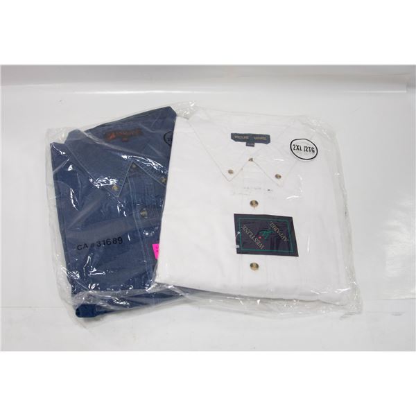 NEW MEN'S SHIRTS 1 DENIM 1WHITE SIZE 2XL