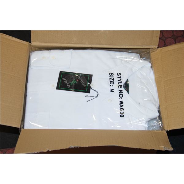 NEW MEN'S SHIRTS CASE OF 9 WHITE SIZE M