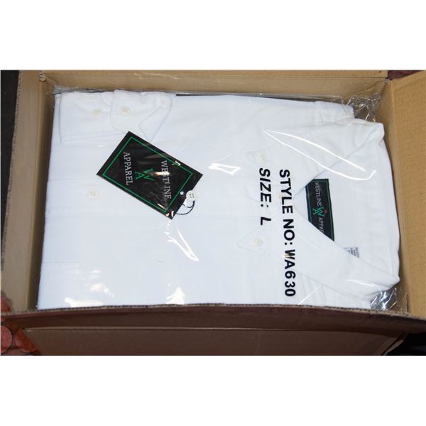 NEW MEN'S SHIRTS CASE OF 9 WHITE SIZE L
