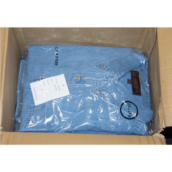 NEW MEN'S SHIRTS CASE OF 9 DENIM SIZE 2XL