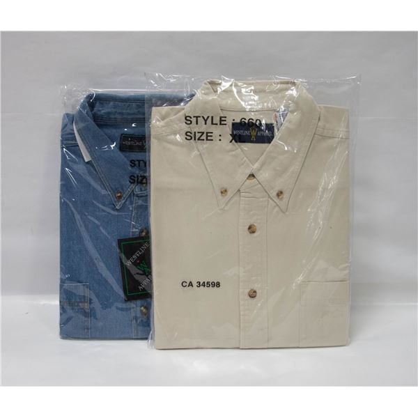 NEW MEN'S SHIRTS 1 DENIM 1NATURAL SIZE XL