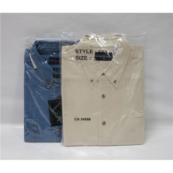 NEW MEN'S SHIRTS 1 DENIM 1NATURAL SIZE XL