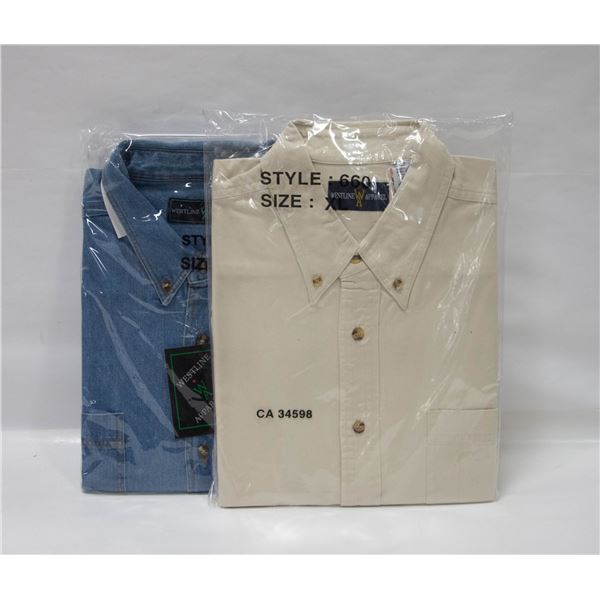 NEW MEN'S SHIRTS 1 DENIM 1NATURAL SIZE XL
