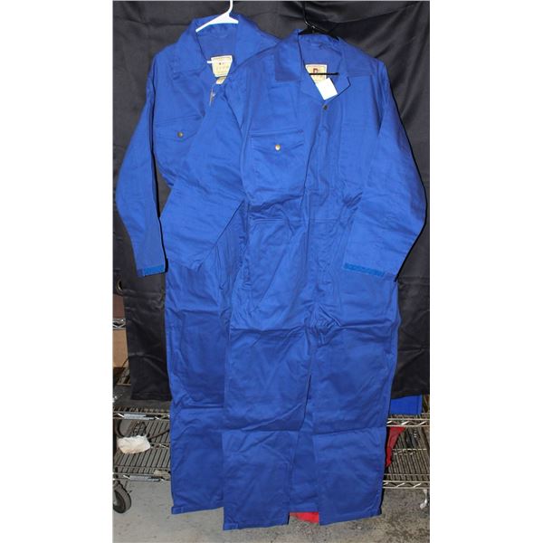 2 NEW MENS COVERALLS ROYAL BLUE ROYAL SIZE 42