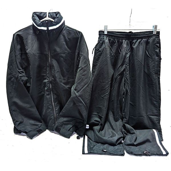 NEW ATHLETIC WEAR JACKET W/ PANTS BLACK SIZE LRG