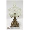 Image 1 : SOLID BRASS & MARBLE BASE GENUINE CRYSTAL LIDDED