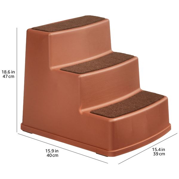 NEW AMAZON BASICS PET STAIRS 3 STEP COCOA