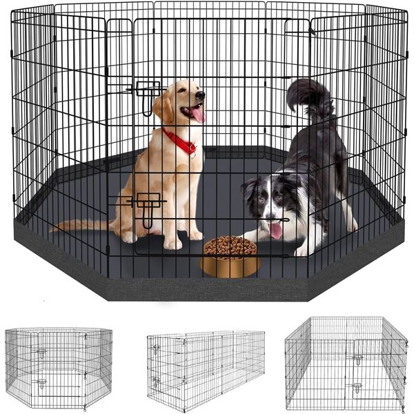 NEW ZUHUCPTS FOLDABLE METAL PET PLAYPEN 36" BLK