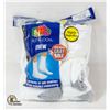 Image 1 : WHITE CREW SOCKS 12-16 SIZE 6-PACK FRUIT OF LOOM