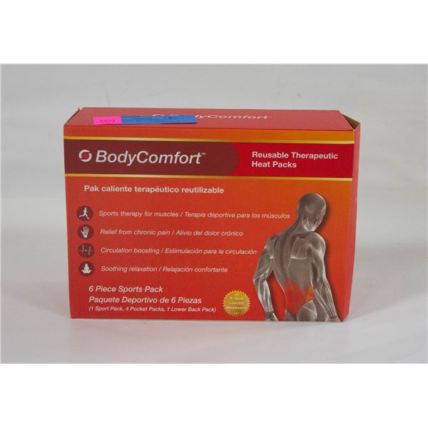 NEW BODY COMFORT REUSABLE HEAT PACKS - 6PCS SPORTS