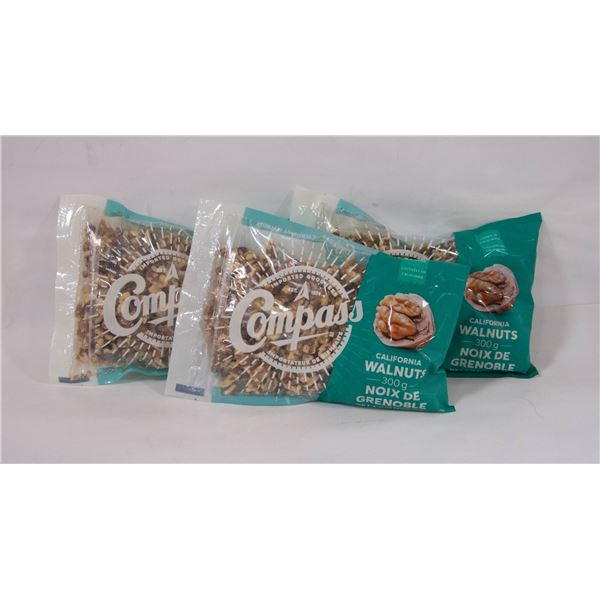 3 CALIFORNIA WALNUT PACKS 300 GRAM BAGS BB 6/24