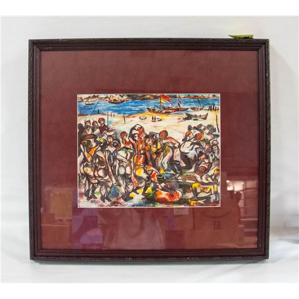 FRAMED GATHERING PICTURE 25" X 23"