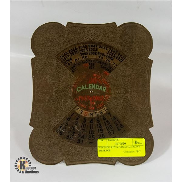 VINTAGE REVOLVING CALENDAR DESKTOP