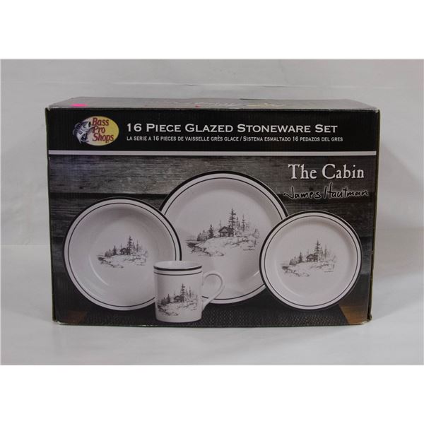 BASS PRO CABELAS 16PC.  DINNERWARE SET
