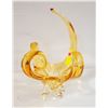 Image 1 : VINTAGE BLOWN GLASS AMBER DISH