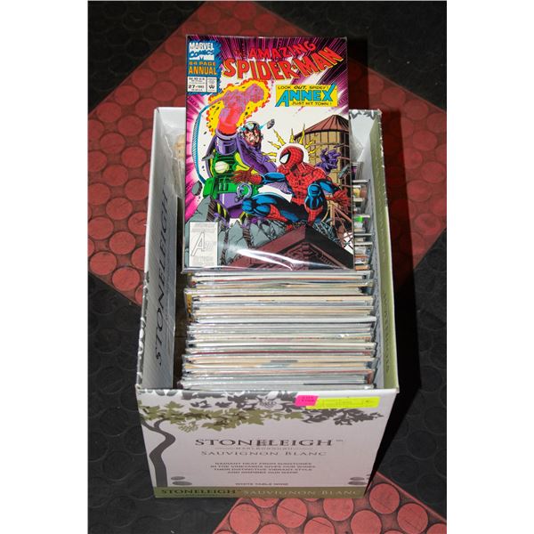 BOX OF ASSORTED VINTAGE COMICS APPROX 140