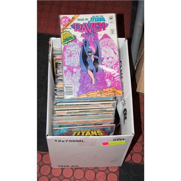 BOX OF ASSORTED VINTAGE COMICS APPROX 140