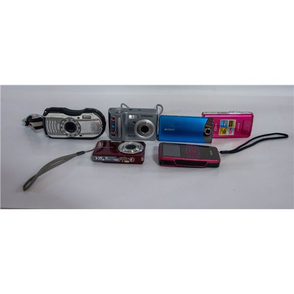 BOX OF ASSORTED VARIOUS CAMERAS