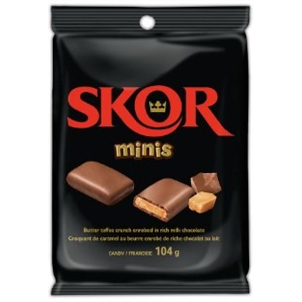 LOT WITH 6 104G BAGS OF SKOR MINIS CANDY