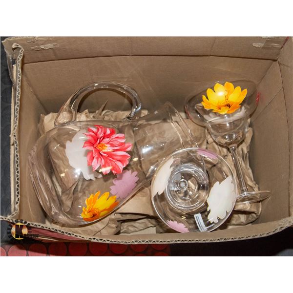 NEW SAGUARO MARGARITA GLASSES + MATCHING JUG