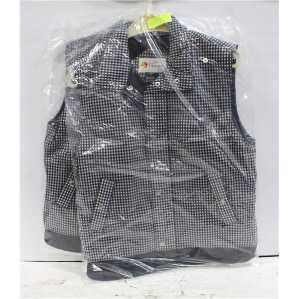 2 NEW S DRAGON COLLECTION BLK/WYTE VEST