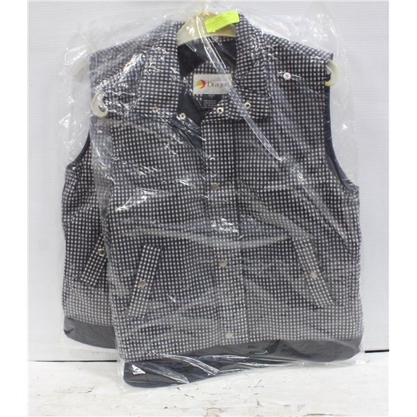 2 NEW M DRAGON COLLECTION BLK/WYTE VEST