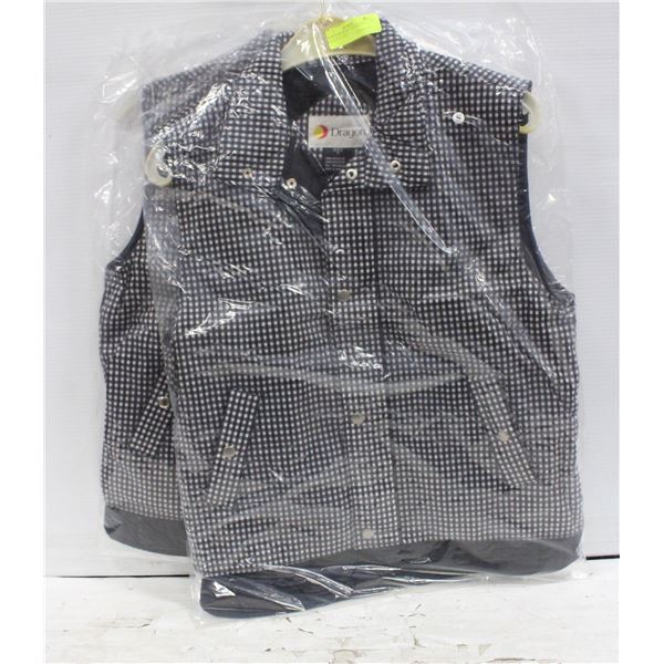 2 NEW M DRAGON COLLECTION BLK/WYTE VEST