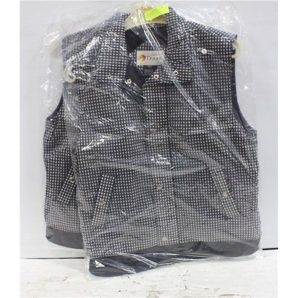 2 NEW M DRAGON COLLECTION BLK/WYTE VEST