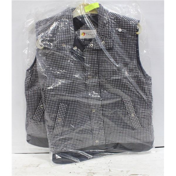 2 NEW L DRAGON COLLECTION BLK/WYTE VEST