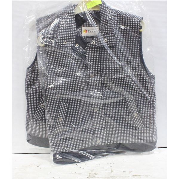 2 NEW L DRAGON COLLECTION BLK/WYTE VEST