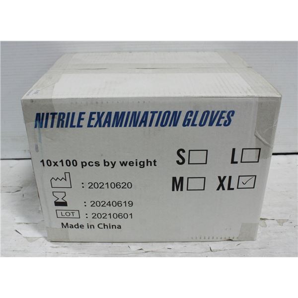 NEW CASE OF NITRILE EXAMINATION GLOVES SIZE XL