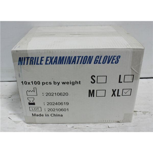 NEW CASE OF NITRILE EXAMINATION GLOVES SIZE XL