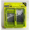 Image 1 : NEW RYOBI 25PC DRILL BIT SET 3X LONGER LIFE